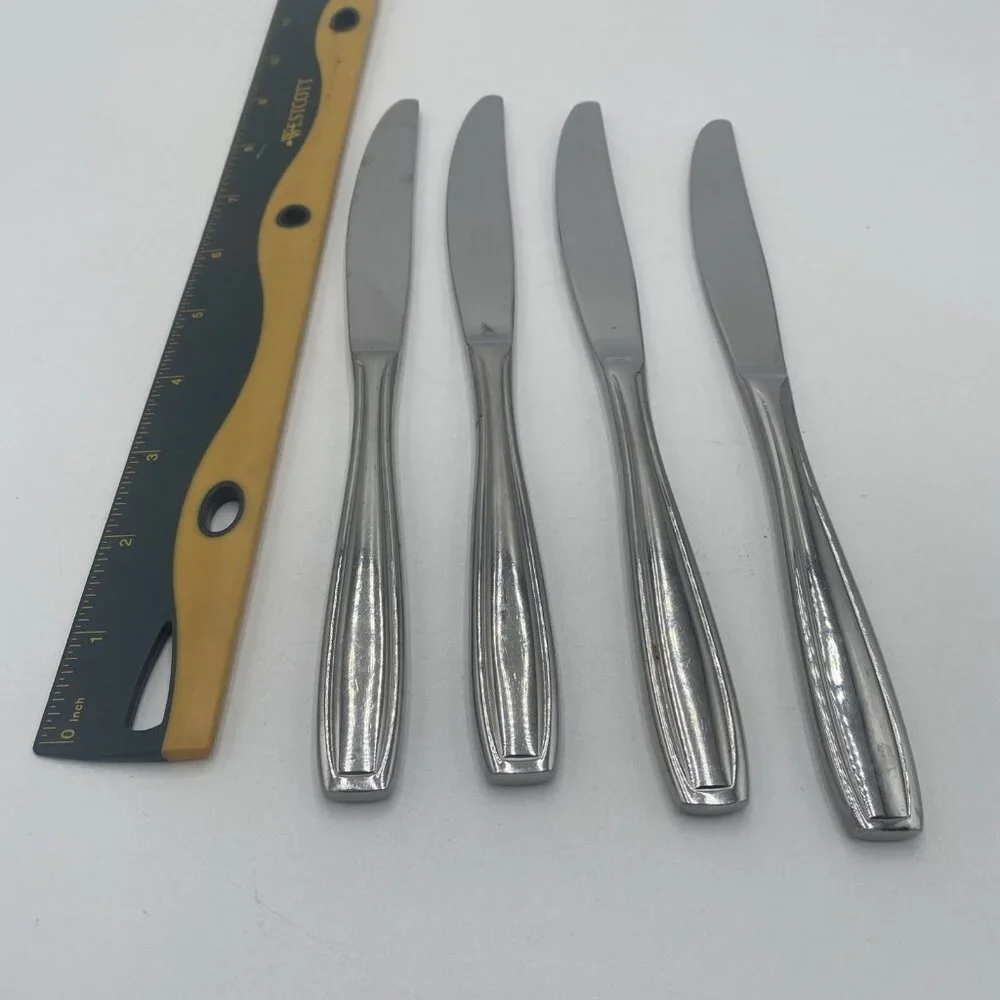 Oneida Satin Bristol Everdale Knives Set 4 Stainless Steel Flatware 9.5